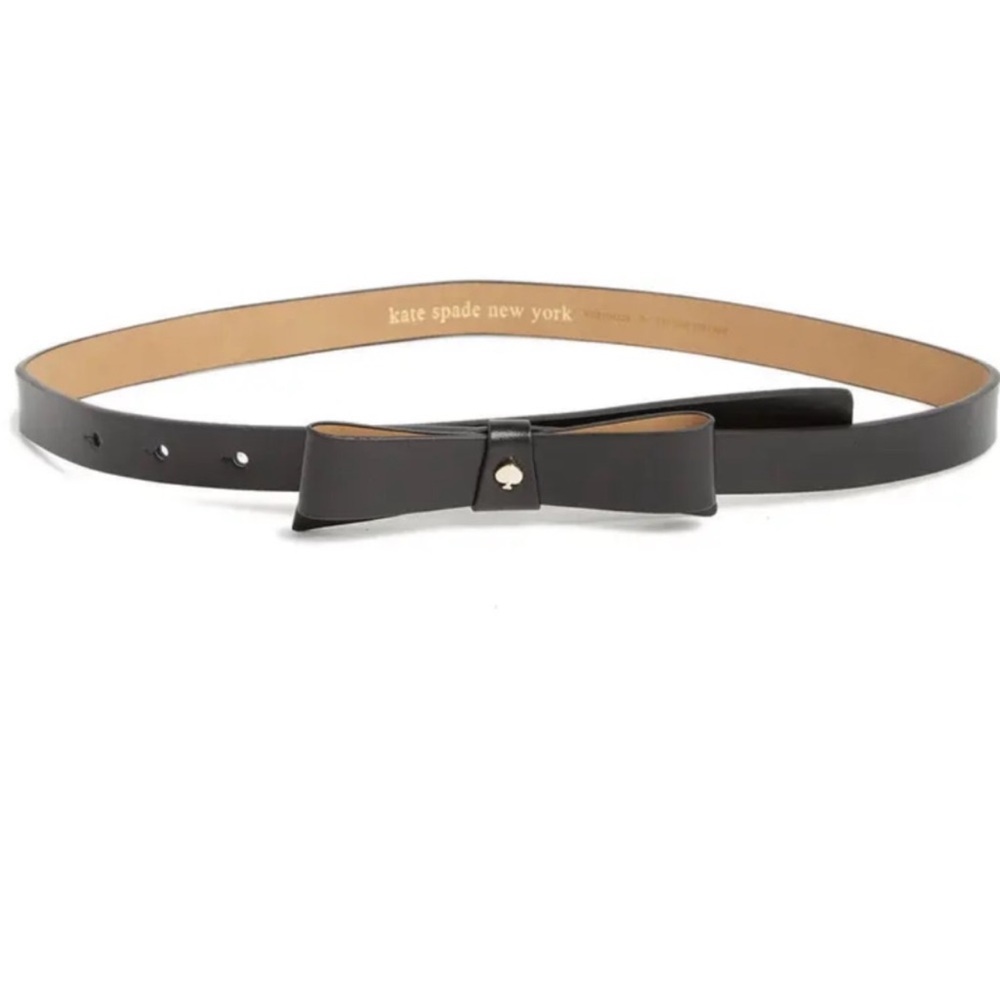 *NWT* KATE SPADE NEW YORK® Black Bow Belt with Gold Hardware — M